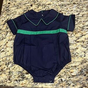 Navy and Green Kids One Piece